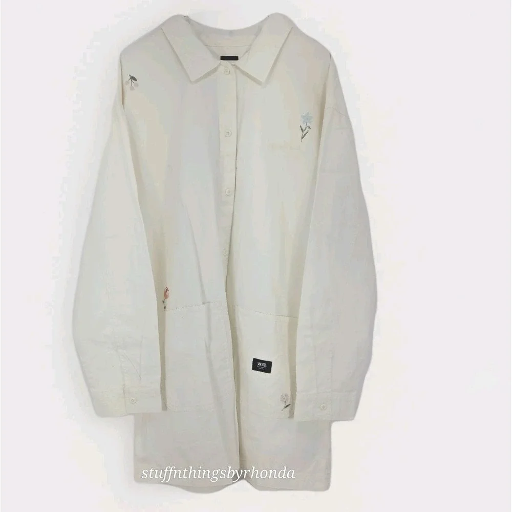 Vans‎ Women's New Micro Ditsy Floral Marshmallow Long Jacket Dress Or Coat XXL